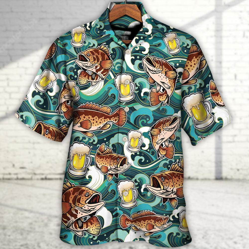 Fishing Beer Fishing Solves Most Of My Problems Beer Solves The Rest - Hawaiian Shirt