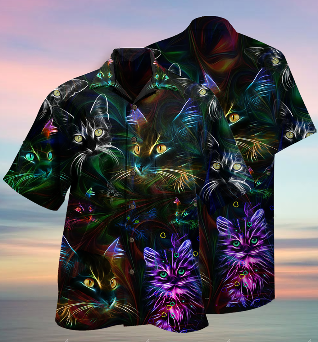 Cat Lovely Don't Care - Hawaiian Shirt