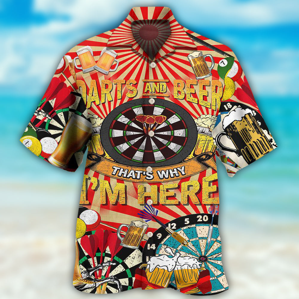 Darts And Beer That's Why I'm Here - Hawaiian Shirt