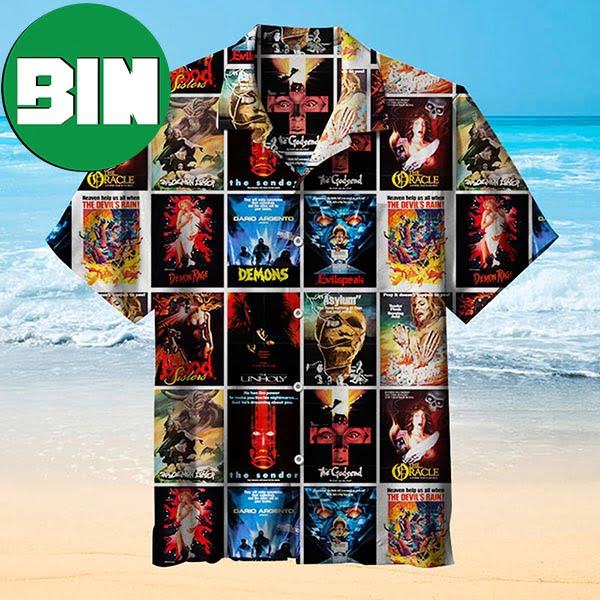Horror Demons Monster Vintage Trash Movie Posters Summer Hawaiian Shirt