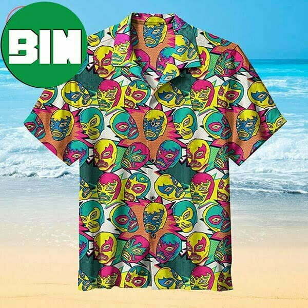 Mascara De Lucha Libre Luchador Summer Colorful Hawaiian Shirt
