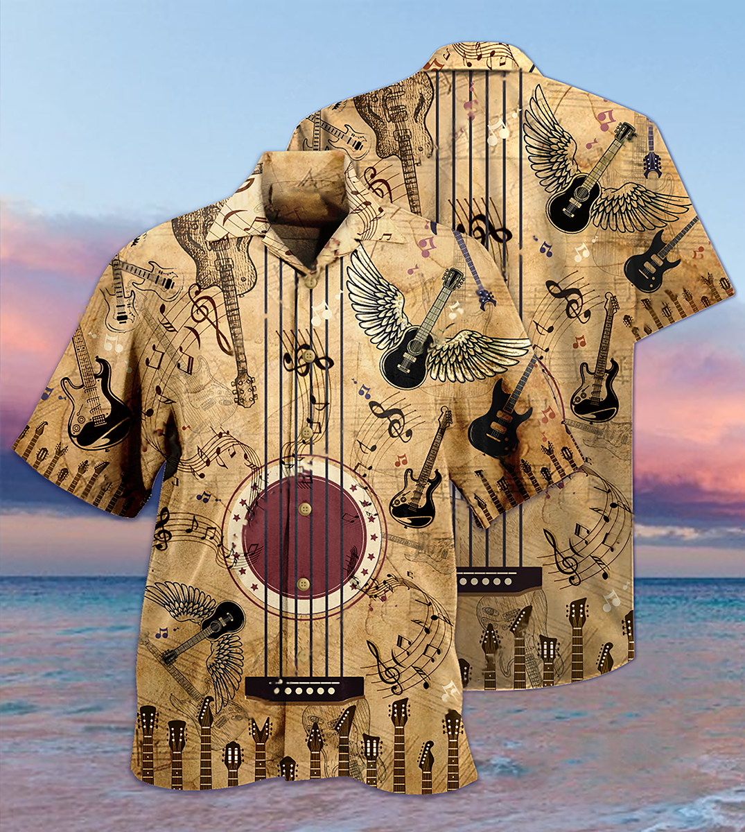 Guitar Music Amazing Guitar Vintage - Hawaiian Shirt