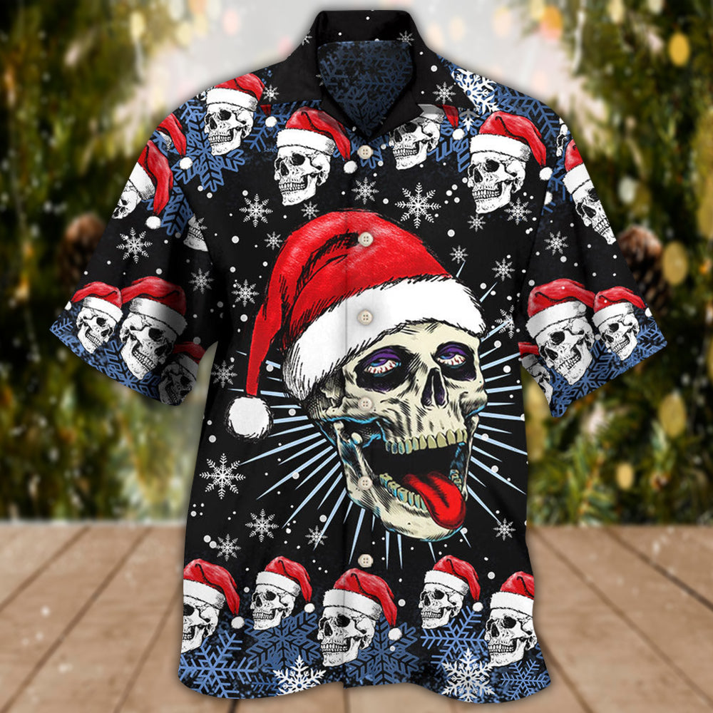 Skull Christmas On The Naughty Listand I Regret Nothing - Hawaiian Shirt
