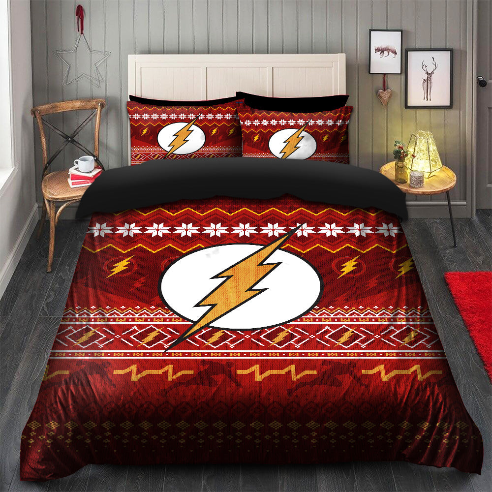 Christmas Bedding Set with Duvet Cover and 2 Pillowcases, Flash Design